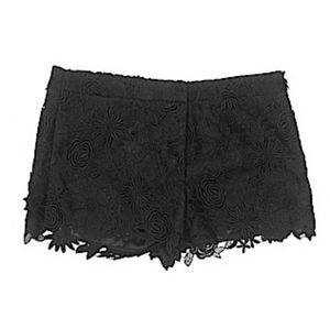 Milly Black Shorts With Floral Overlay